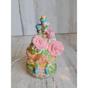 Ceramic spring rose flower cottage vintage village house